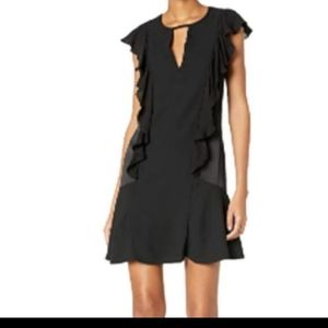 Parker Toni Dress - 100% Silk, Black, Ruffle Cocktail dress